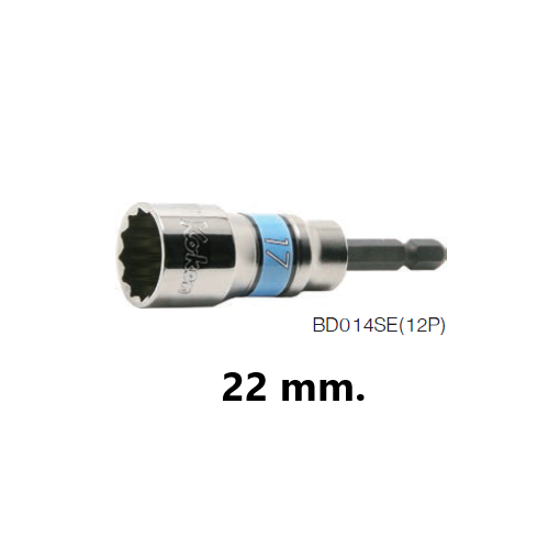 SKI - สกี จำหน่ายสินค้าหลากหลาย และคุณภาพดี | KOKEN BD014SE-22 บ๊อกสั้น 12P-22mm. ใช้กับไขควงไฟฟ้าแกน 1/4นิ้ว
